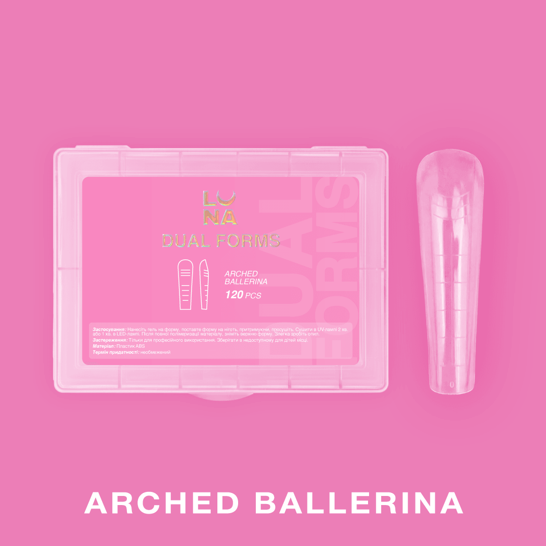 Arched ballerina top forms for nail extensions