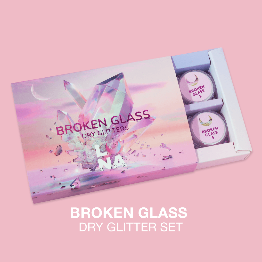 Broken Glass dry glitter set for nails