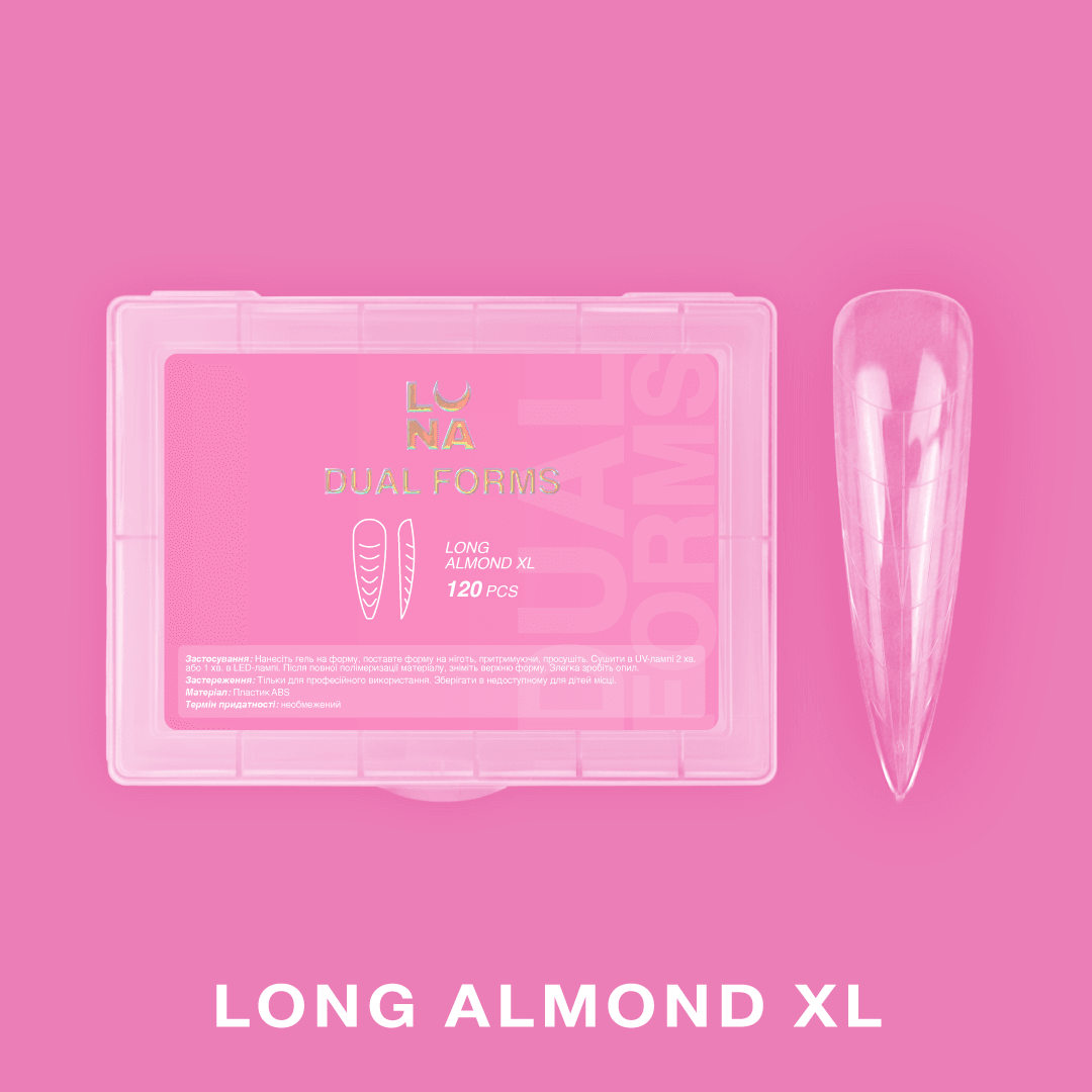 Long almond xl top forms for nail extensions