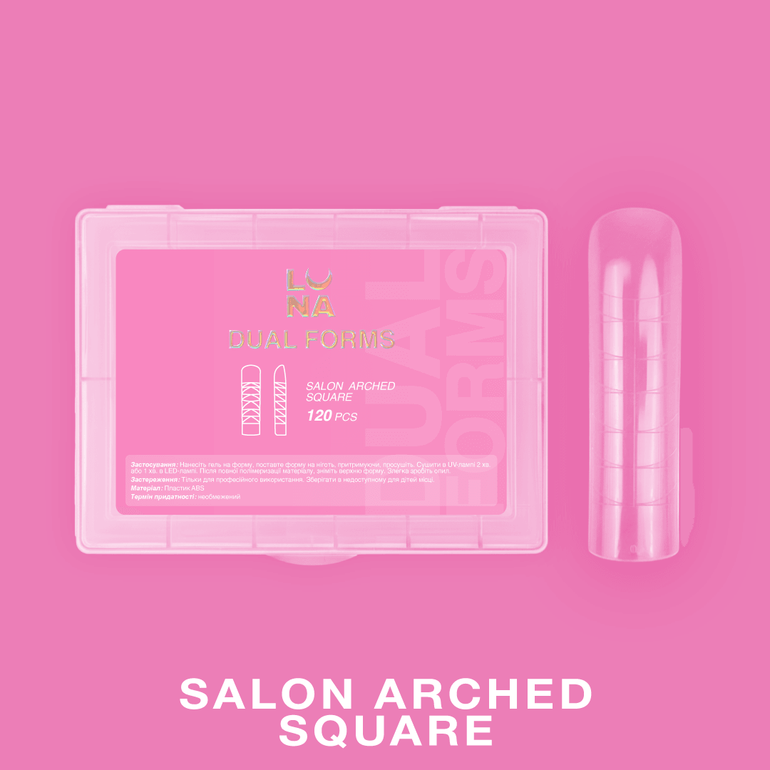 Salon arched square top forms for nail extensions