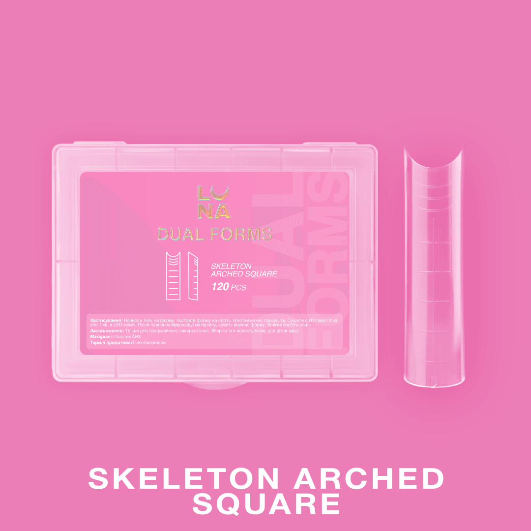 Skeleton arched square top forms for nail extensions
